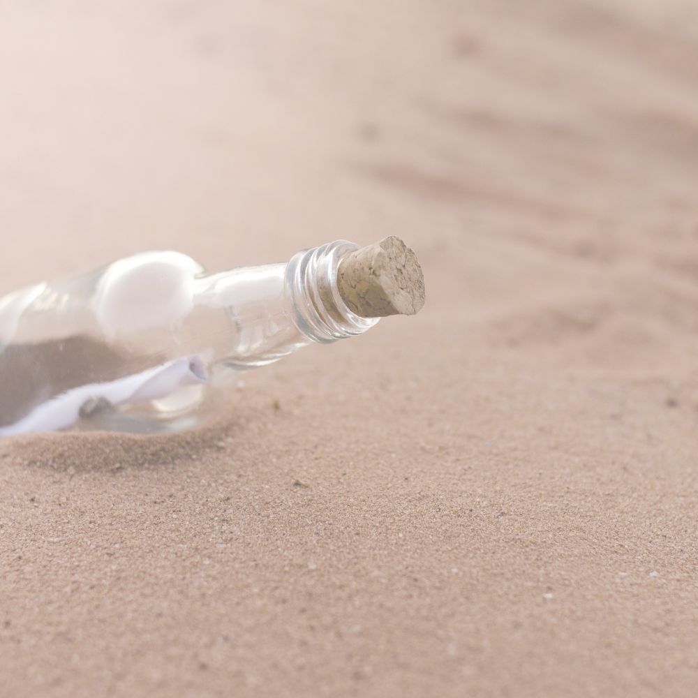 a bottle in the beach